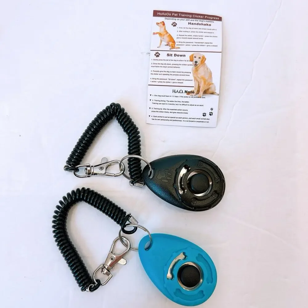 Dog Training Clicker 2 Pcs Wrist Strap Pet Puppy Cat Obedience Trainer Sound Aid